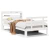 White Bed Frame with Headboard - 100x200 cm | HipoMarket UK