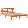 Wax Brown Bed Frame with Headboard - Small Double 120x190 cm