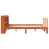 Wooden Bed Frame with Headboard - Wax Brown 160x200 cm