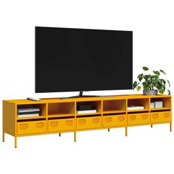 Stylish Mustard Yellow TV Cabinet - Durable Steel Design