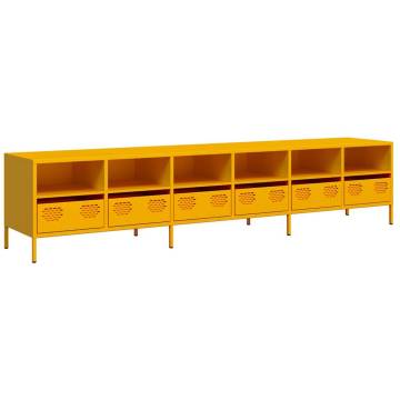 Stylish Mustard Yellow TV Cabinet - Durable Steel Design