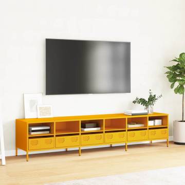 Stylish Mustard Yellow TV Cabinet - Durable Steel Design