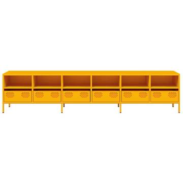 Stylish Mustard Yellow TV Cabinet - Durable Steel Design