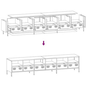 Stylish Mustard Yellow TV Cabinet - Durable Steel Design