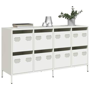 Stylish White Sideboard in Cold-rolled Steel - 135x39x73.5 cm