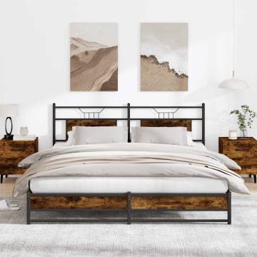 Metal Bed Frame Smoked Oak - 180x200 cm Super King | Hipomarket