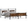 Metal Bed Frame without Mattress Smoked Oak 180x200 cm Super King