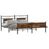 Metal Bed Frame without Mattress Smoked Oak 180x200 cm Super King