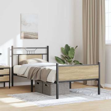 Sonoma Oak Bed Frame 90x190 cm - Stylish & Durable