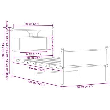 Sonoma Oak Bed Frame 90x190 cm - Stylish & Durable