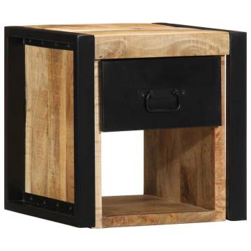 Bedside Cabinet 40x35x40 cm - Solid Mango Wood | Hipo Market