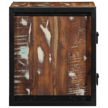 Multicolour Bedside Cabinet - Solid Reclaimed Wood, 40x35x40 cm