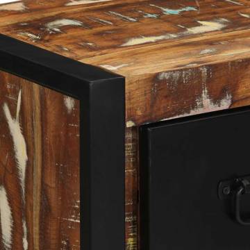 Multicolour Bedside Cabinet - Solid Reclaimed Wood, 40x35x40 cm