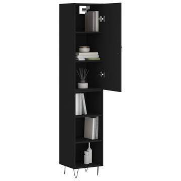 Stylish Highboard Black 34.5x34x180 cm - Hipomarket