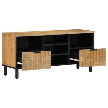 Stylish Brown TV Cabinet - 100x33x46 cm Solid Mango Wood