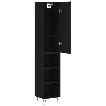 Stylish Highboard Black 34.5x34x180 cm - Hipomarket