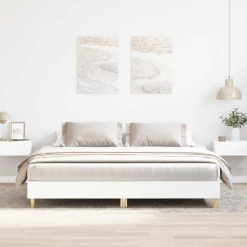 White Bed Frame 160x200cm - Engineered Wood | HipoMarket