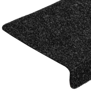 Self-Adhesive Stair Mats - 20 Pcs Black | HipoMarket UK