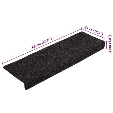 Self-Adhesive Stair Mats - 20 Pcs Black | HipoMarket UK