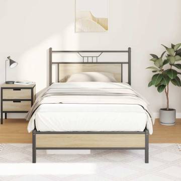 Sonoma Oak Bed Frame 100x200 cm - Stable & Stylish Design