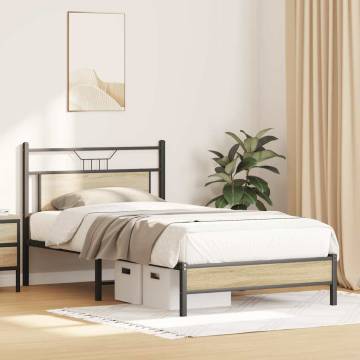 Sonoma Oak Bed Frame 100x200 cm - Stable & Stylish Design