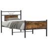  Bed Frame without Mattress Smoked Oak 90x190 cm Single Engineered Wood Colour smoked oak Size 90 x 190 cm Model with headboard & high footboard 