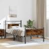 Smoked Oak Bed Frame 90x190 cm - Single Engineered Wood