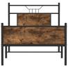 Smoked Oak Bed Frame 90x190 cm - Single Engineered Wood