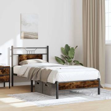 Smoked Oak Bed Frame 75x190 cm - Small Single | HipoMarket