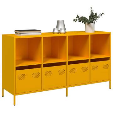 Mustard Yellow Sideboard - 135x39x73.5 cm Cold-Rolled Steel