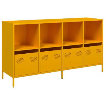 Mustard Yellow Sideboard - 135x39x73.5 cm Cold-Rolled Steel