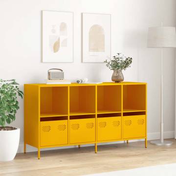 Mustard Yellow Sideboard - 135x39x73.5 cm Cold-Rolled Steel