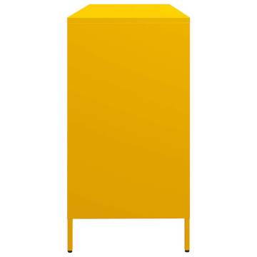 Mustard Yellow Sideboard - 135x39x73.5 cm Cold-Rolled Steel