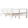 White Double Bed Frame with Headboard - 135x190 cm