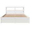 White Bed Frame with Headboard 140x200 cm | Hipomarket UK