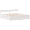 Stylish White Bed Frame 200x200 cm | Solid Pinewood Design