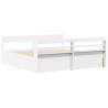 Stylish White Bed Frame 200x200 cm | Solid Pinewood Design