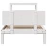 Stylish White Bed Frame with Headboard - Small Single 75x190 cm