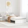  Bed Frame with Headboard without Mattress White 75x190 cm Small Single Colour white Size 75 x 190 cm 