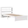 White Bed Frame with Headboard 75x190 cm Small Single