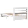 White Bed Frame with Headboard 75x190 cm Small Single