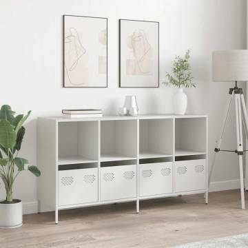 White Sideboard 135x39 cm | Cold-rolled Steel Storage Solution