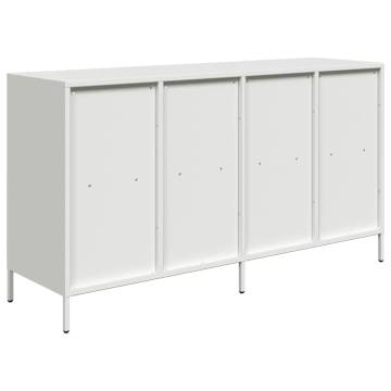 White Sideboard 135x39 cm | Cold-rolled Steel Storage Solution