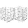 Gabion Baskets 2 pcs Galvanised Steel - 30x30x40 cm | HipoMarket