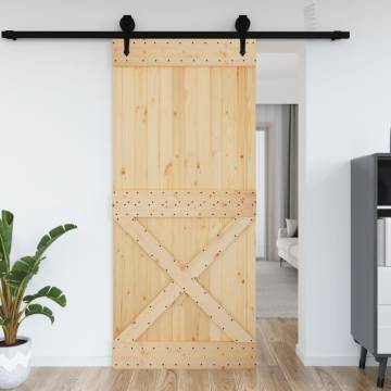 NARVIK Solid Pine Wood Door 100x210 cm - HipoMarket