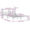 White Double Bed Frame 135x190 cm - Solid Pine Wood