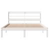 White Double Bed Frame 135x190 cm | Solid Pine Wood