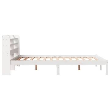 White Double Bed Frame 135x190 cm | Solid Pine Wood