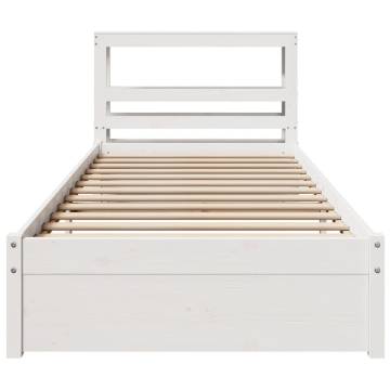 White Bed Frame with Headboard - 100x200 cm | Hipomarket