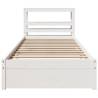 White Bed Frame with Headboard - 100x200 cm | Hipomarket